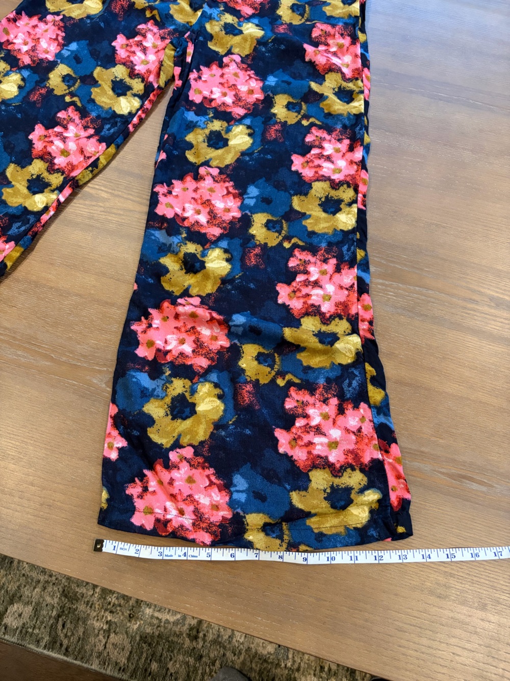 Abercrombie & Fitch Navy Floral Wide-Leg Pants - Picture 6 of 7